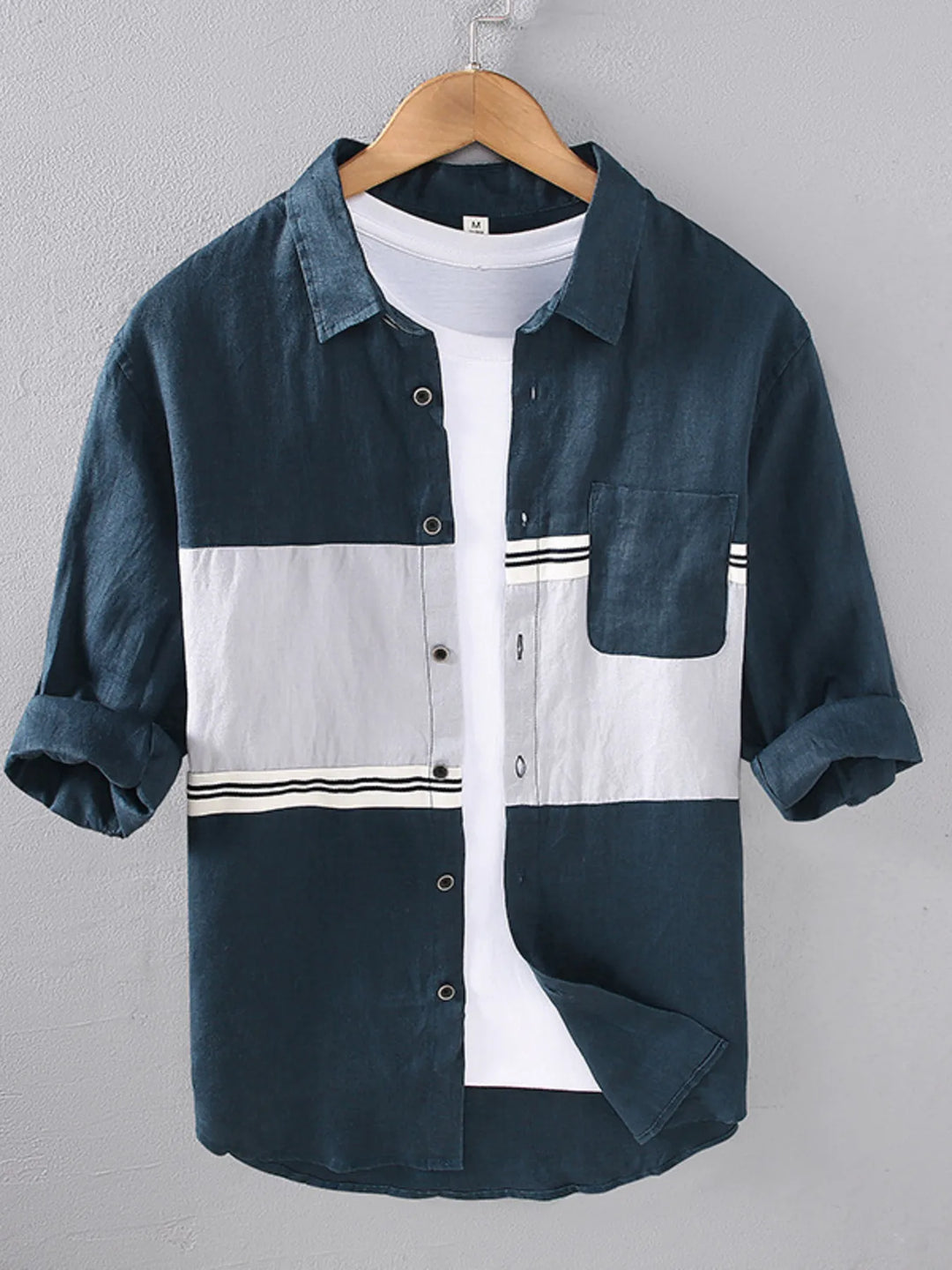 Men's Plus Size Button Up Long Sleeve Shirt