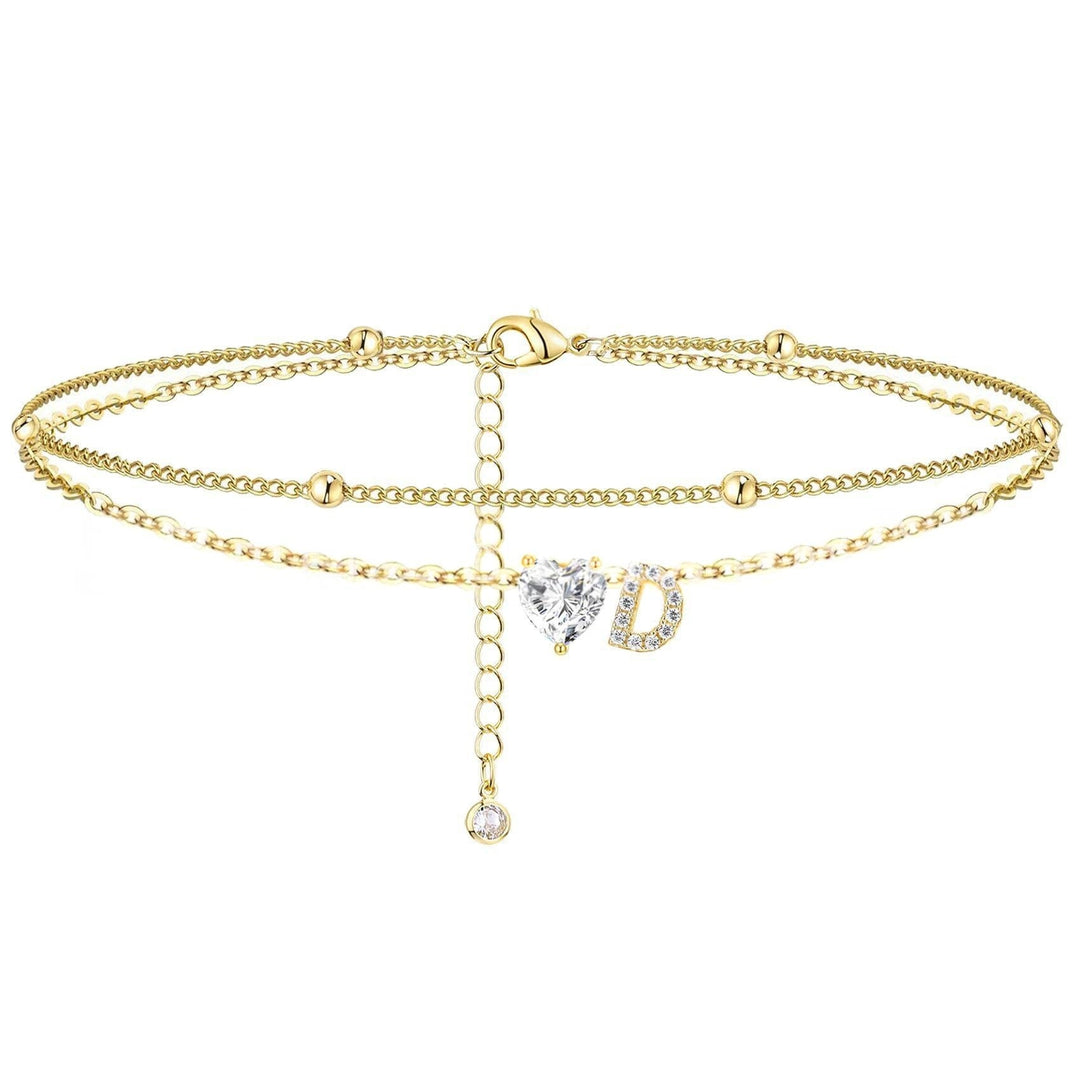 Womens Adjustable Delicate Versatile Double-layer Anklet Set