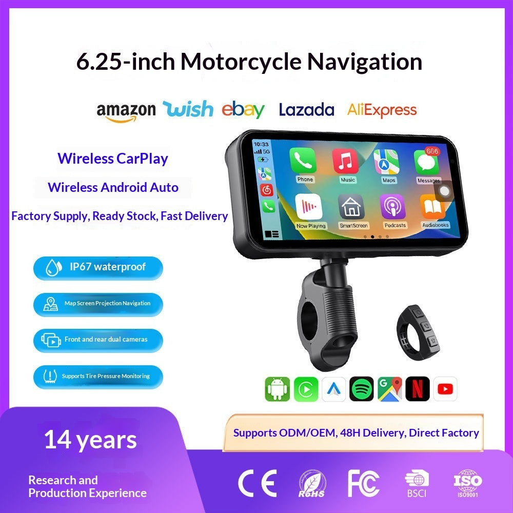Motorcycle DVR With Wireless CarPlayAndroid Auto