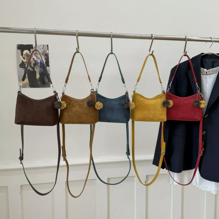 Suede Crossbody Bag with Adjustable Shoulder Strap