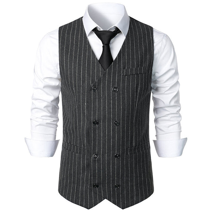 Men's Retro Casual Double Breasted Striped Vest