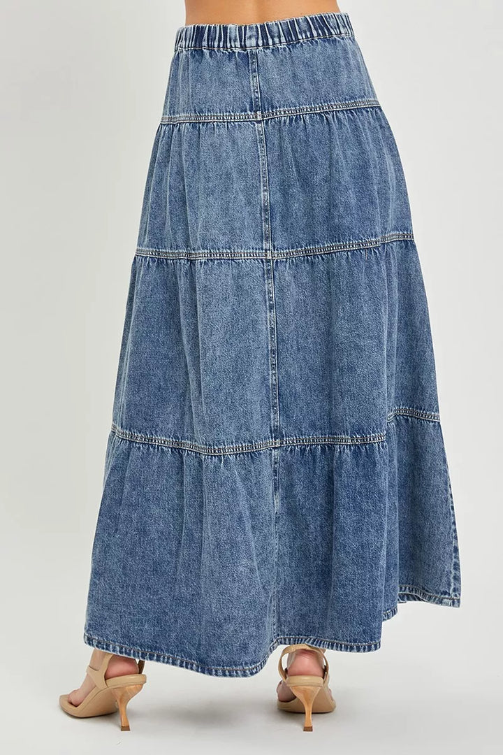 RISEN High Rise Ruffle Long Skirts