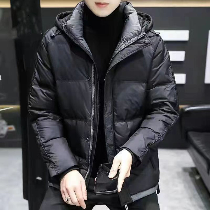 Thick Warm White Duck Down Hooded Jacket