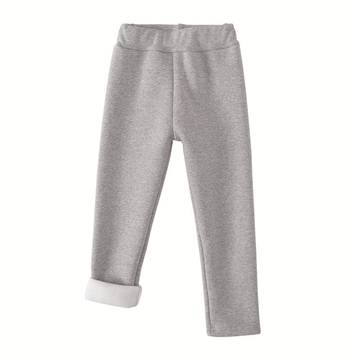 Fleece-lined Extra-thick Casual Pants For Kids