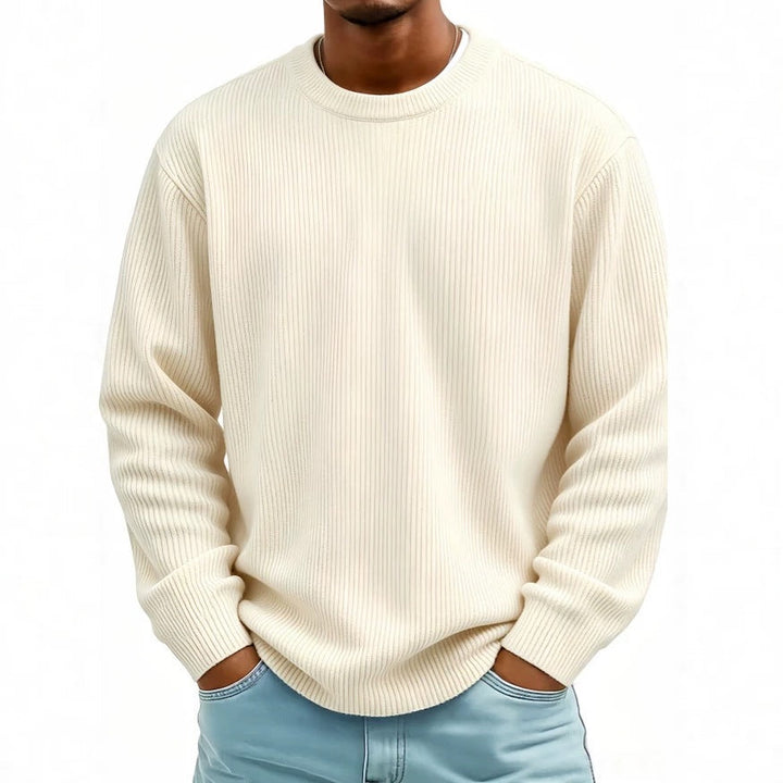 Mens Casual Long-sleeve Crew-neck Corduroy Sweatshirt