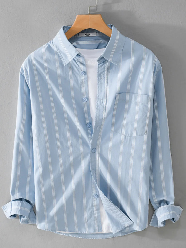 Men's Plus Size Striped Button-Down Shirt
