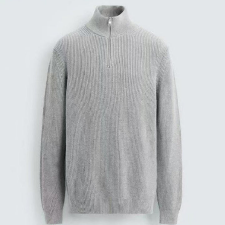 Mens Fashion Half-neck Cotton Knit Sweater