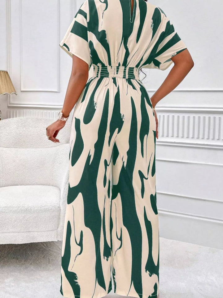 Abstract Print Wide-Leg Jumpsuit