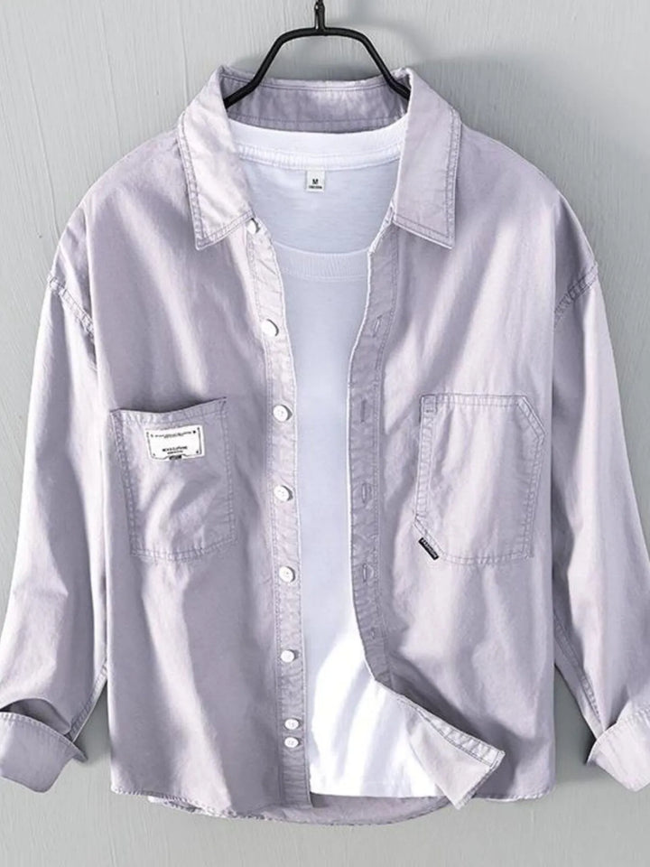 Men's Plus Size Button Up Long Sleeve Shirt
