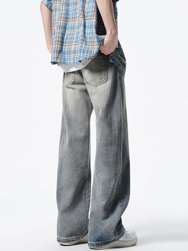 Men's Vintage Wash Wide Leg Jeans