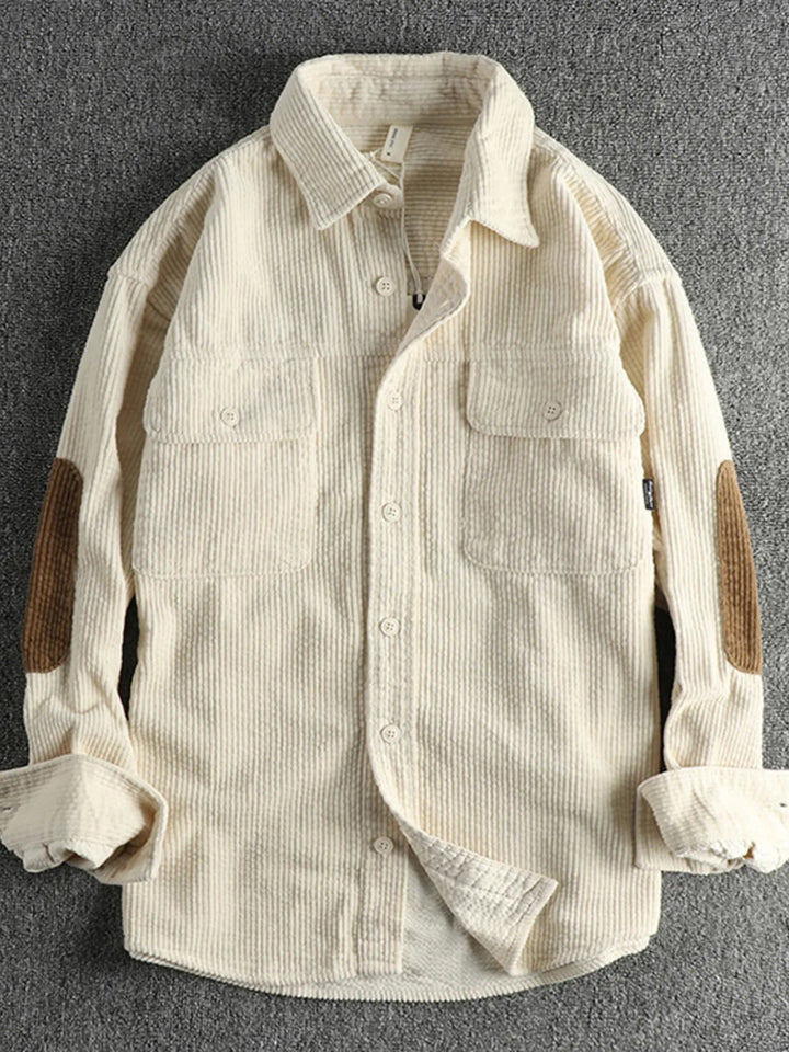 Men's Plus Size Button Up Corduroy Shirt