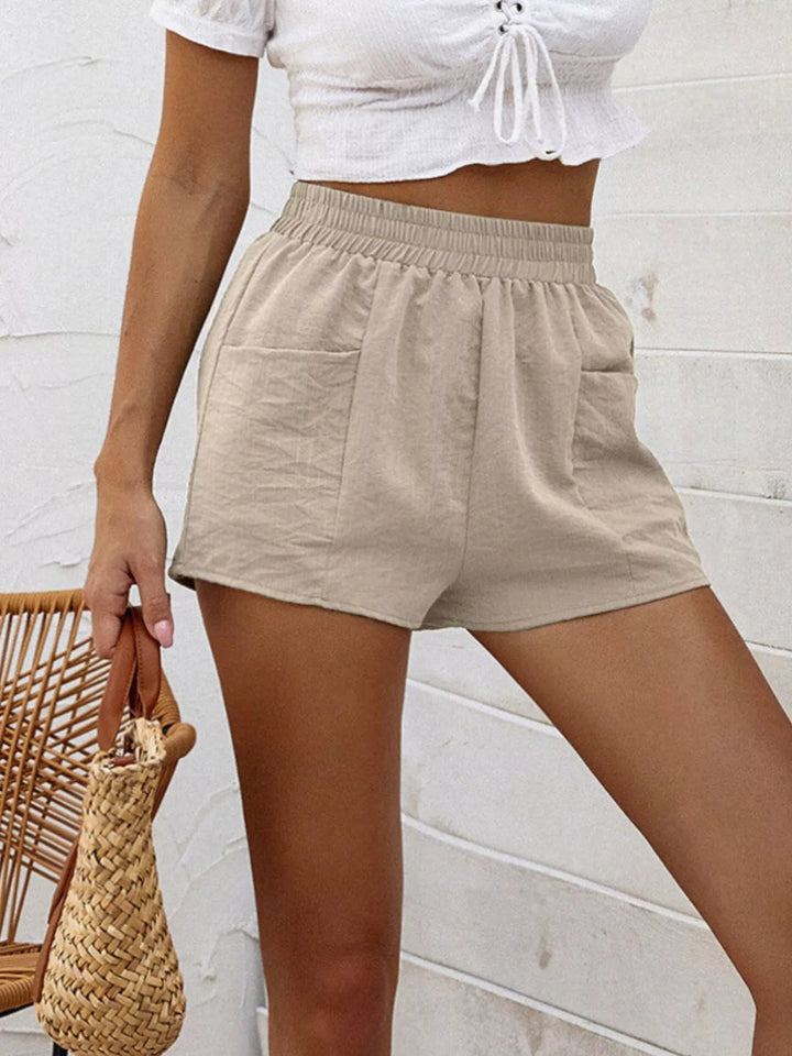 Casual Elastic Waist Shorts