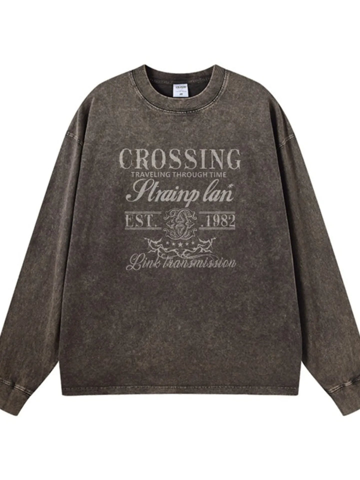 Men's Graphic Round Neck Long Sleeve T-Shirt