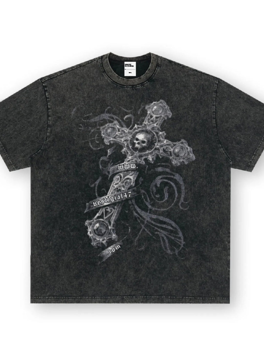 Men's Skull Cross Graphic Oversized T-Shirt