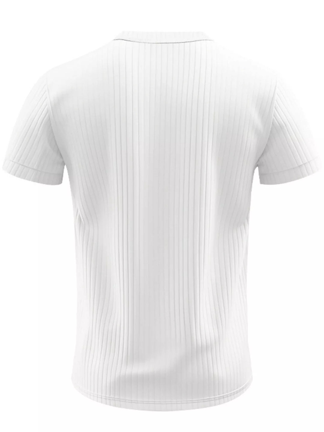 Men's Full Size Casual Ribbed Henley T-Shirt Plus Size