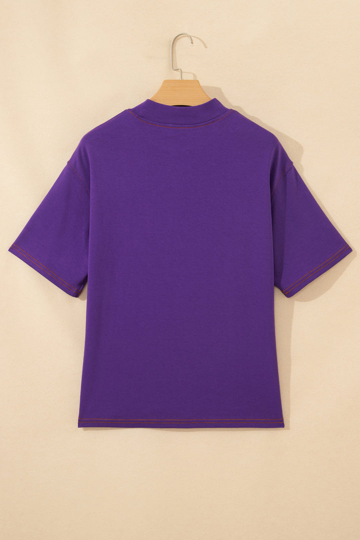 Tillandsia Purple Reversible Contrast-Stitched T-Shirt