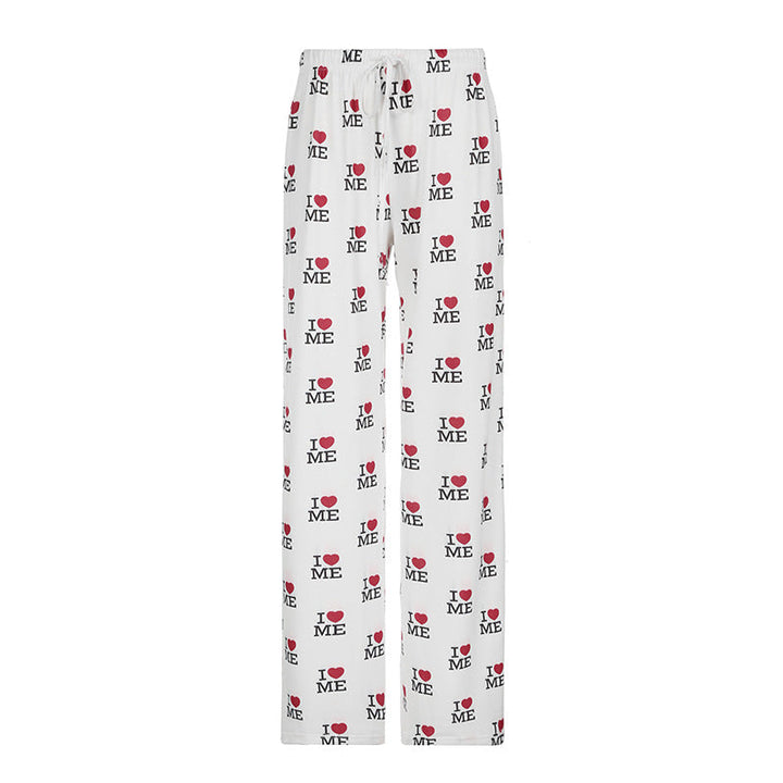 Loose-fitting Casual Pants With Printed Letters