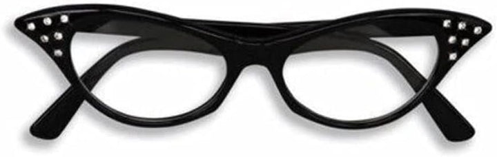 1950's Cat Eye Rhinestone Glasses Clear Lenses