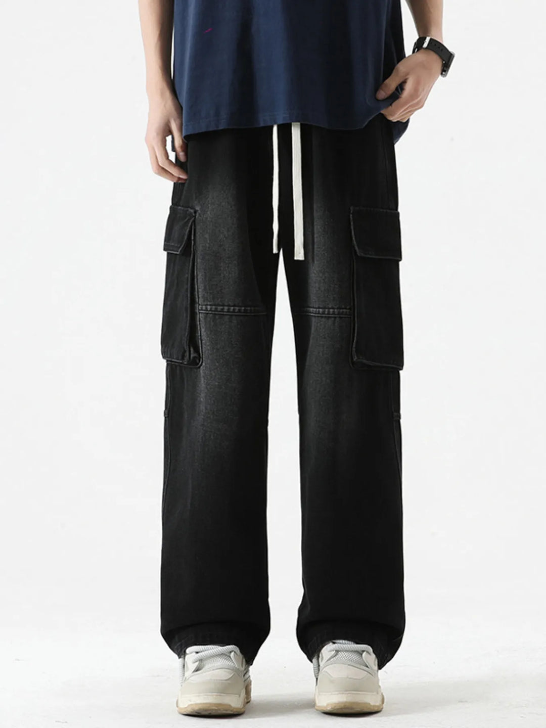 Men's Full Size Loose Fit Cargo Jeans Plus Size