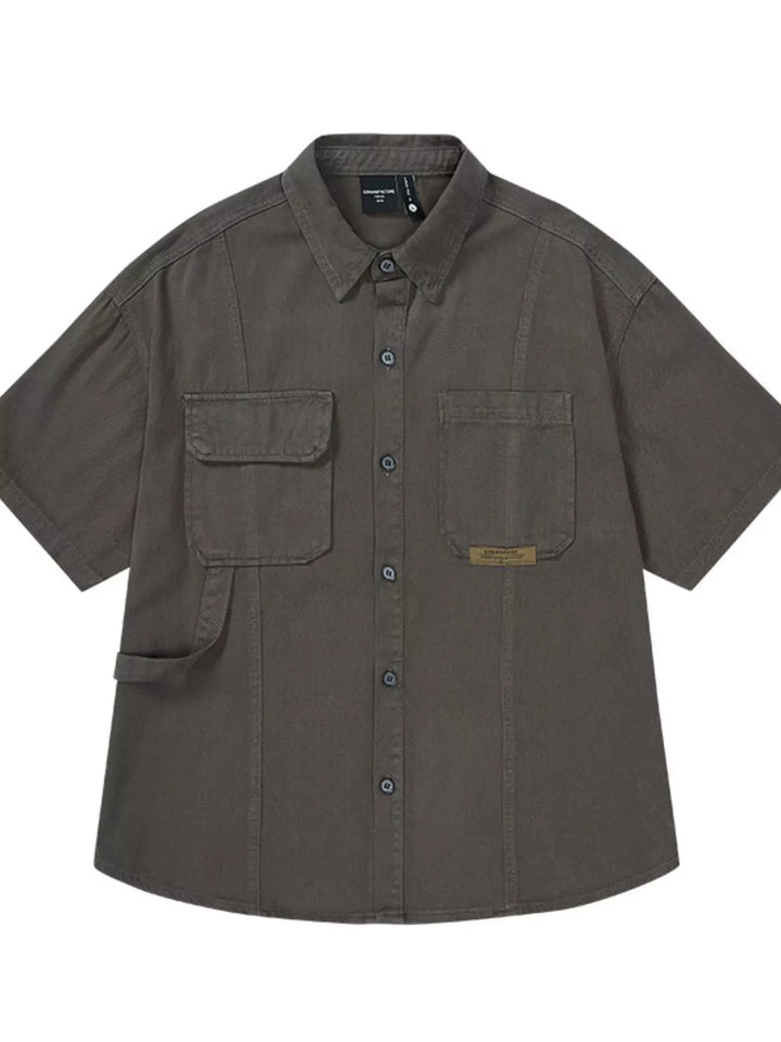 Men's Full Size Button Up Half Sleeve Shirt Plus Size