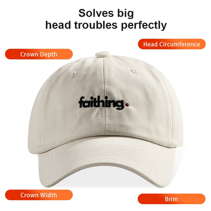 Religious Christian Faithing Letter Embroidery Black Vintage Casual Unisex Baseball Cap