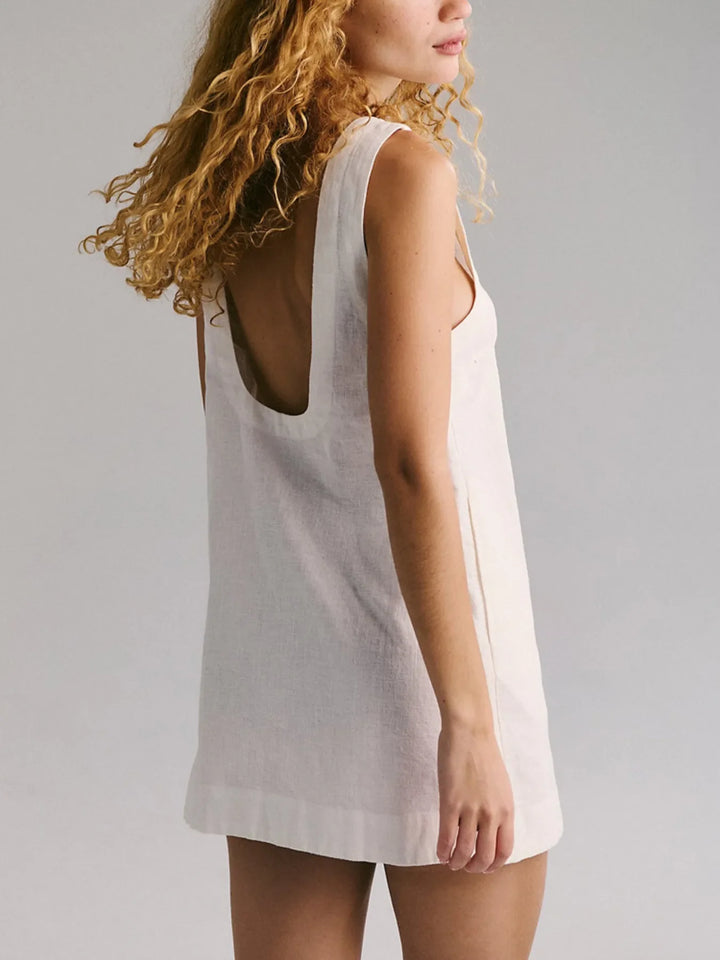 Backless Sleeveless Denim Mini Dress