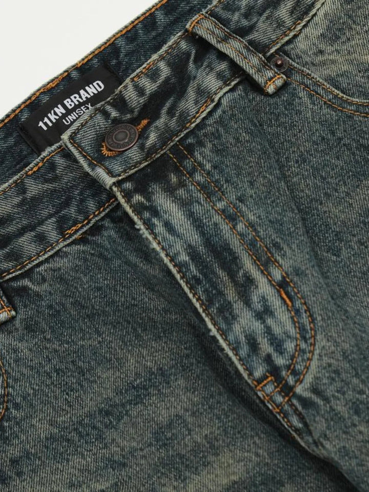 Men's Vintage Distressed Flare Jeans