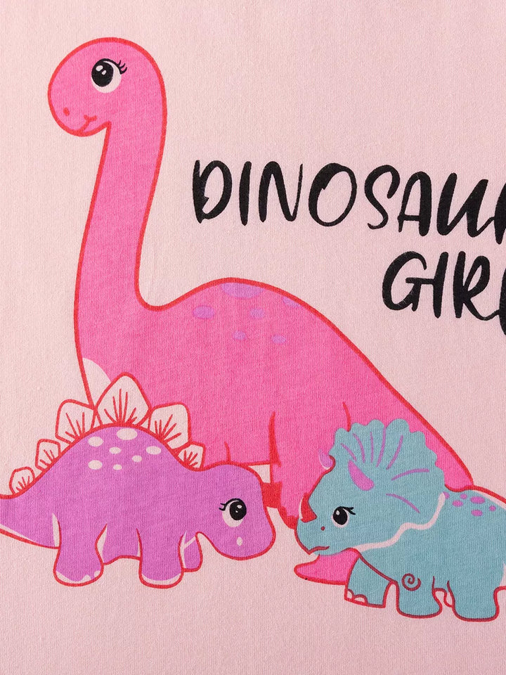 Children's Dinosaur Graphic Short Sleeve Tee and Shorts Set