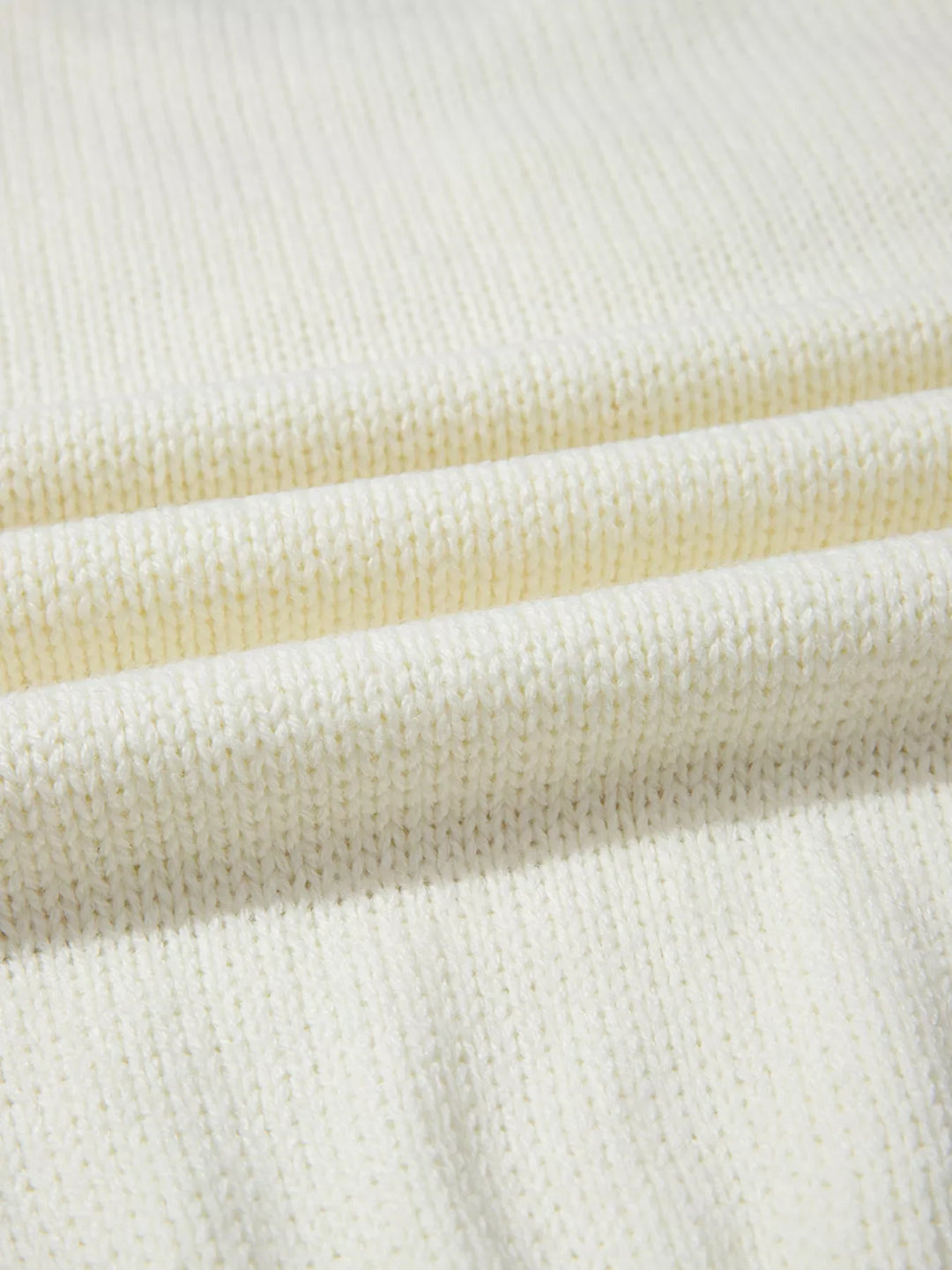 Flower Detail Round Neck Contrast Textured Puff Sleeve Sweater