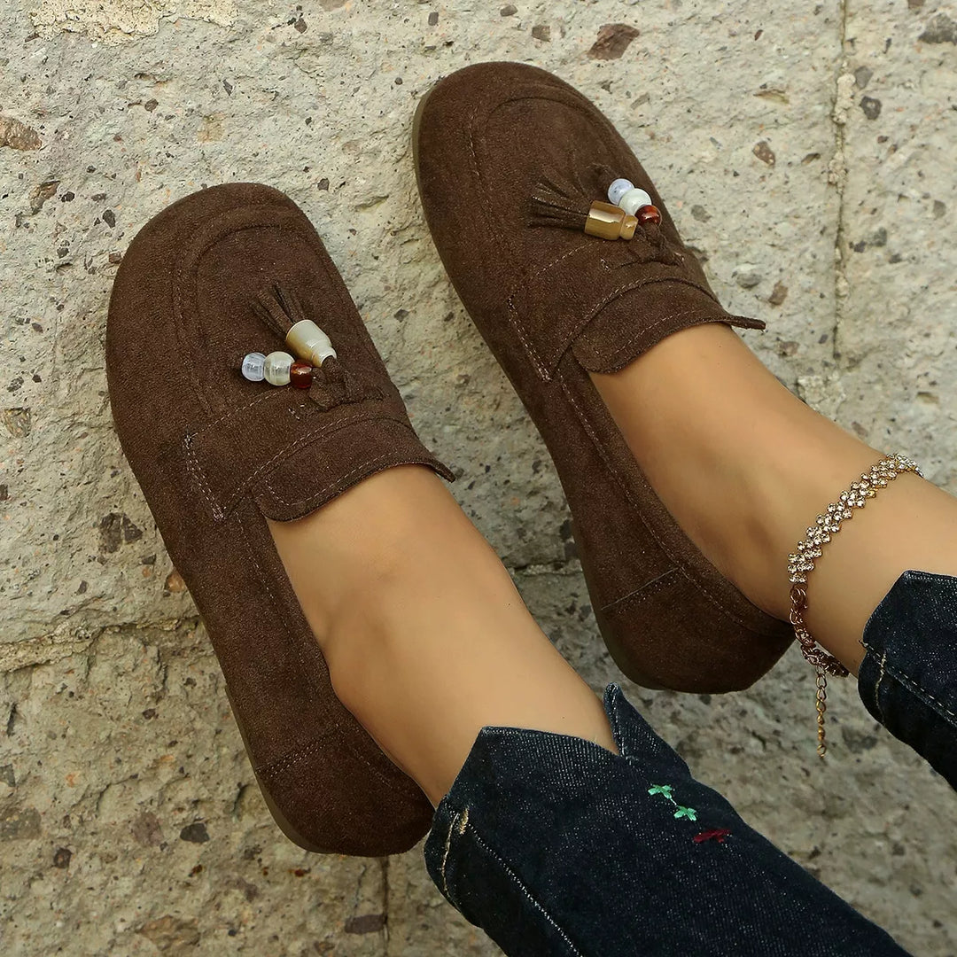 Tassel Round Toe Slip-Ons