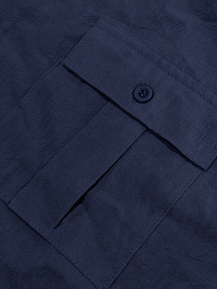 Men's Full Size Short Sleeve Shirt with Pockets Plus Size