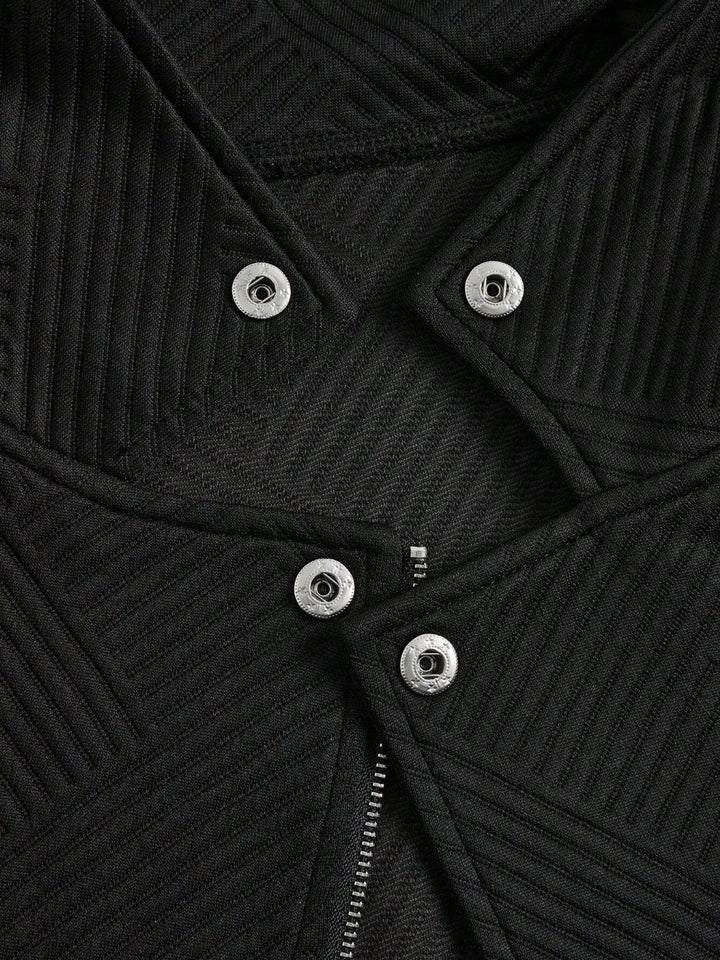Women's Oblique Zipper Fastener Decoration Slim Casual Jacket