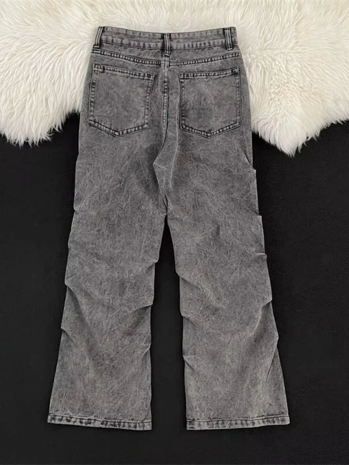 Men's Full Size Vintage Wash Wide Leg Jeans Plus Size