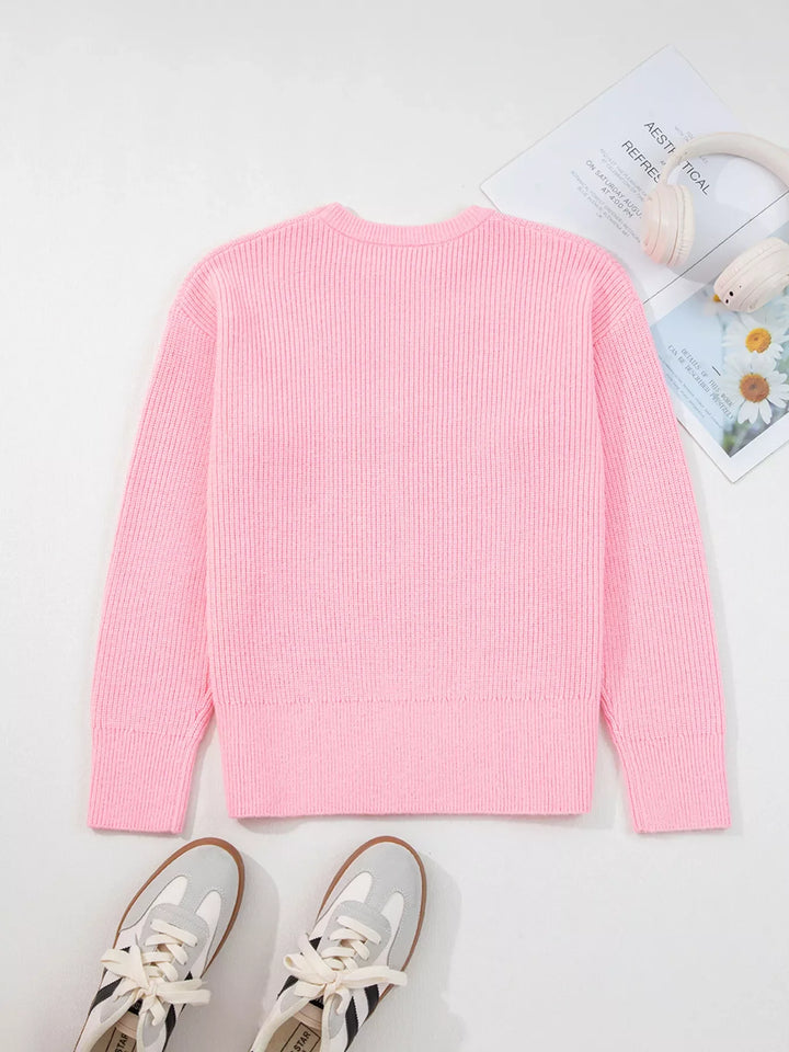 Merry Candy Cane Christmas Crew Neck Sweater