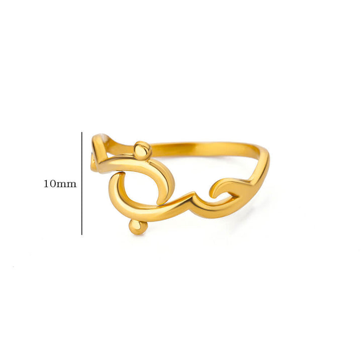 Geometric Line-cut Hollow Mens And Womens Ring