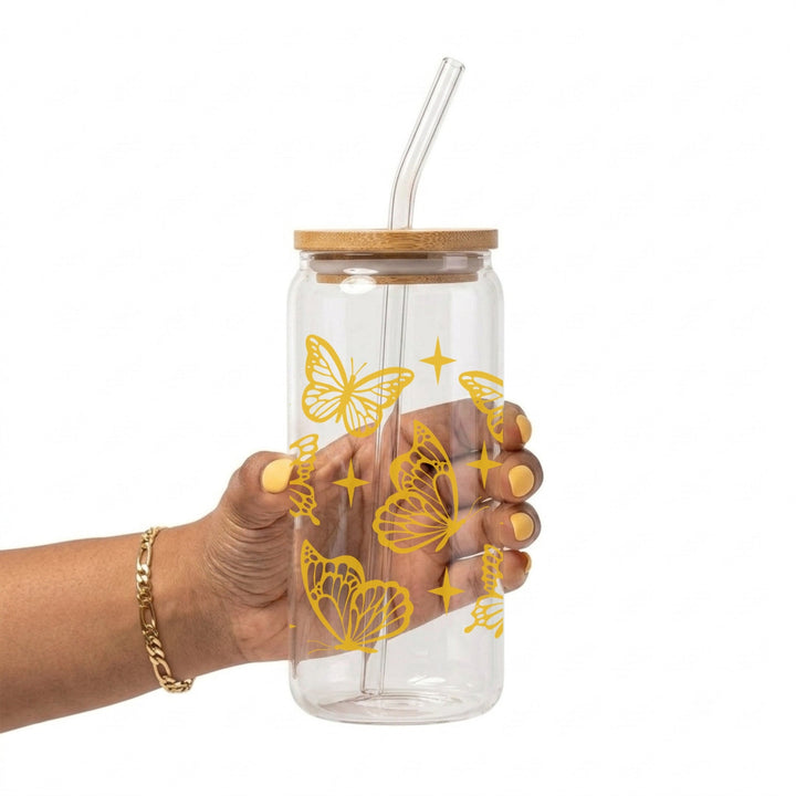 Butterfly Garden Glass Cup