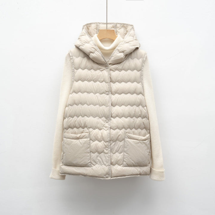 New National Standard Hooded Women's Vest For Autumn And Winter