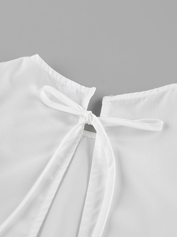 Ruffle Trim Long Sleeve Blouse