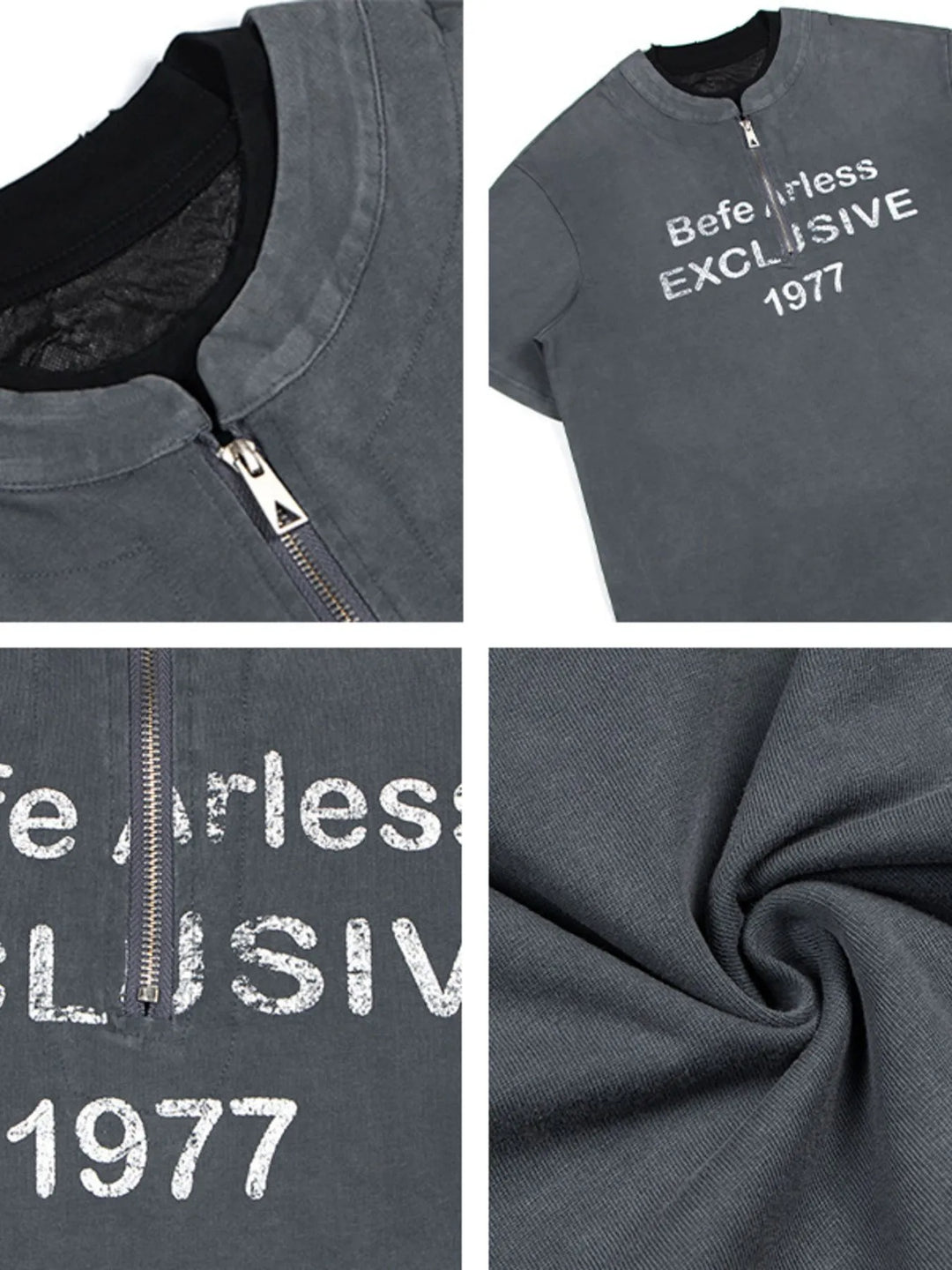 Men's Quarter Zip Short Sleeve T-Shirt