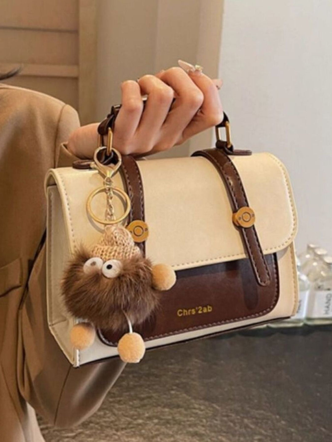 Two-Tone Flap Crossbody Bag