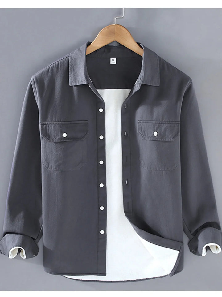 Men's Plus Size Button Up Long Sleeve Shirt
