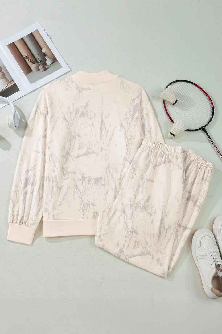 Khaki Camo Print Jogger Pants Set