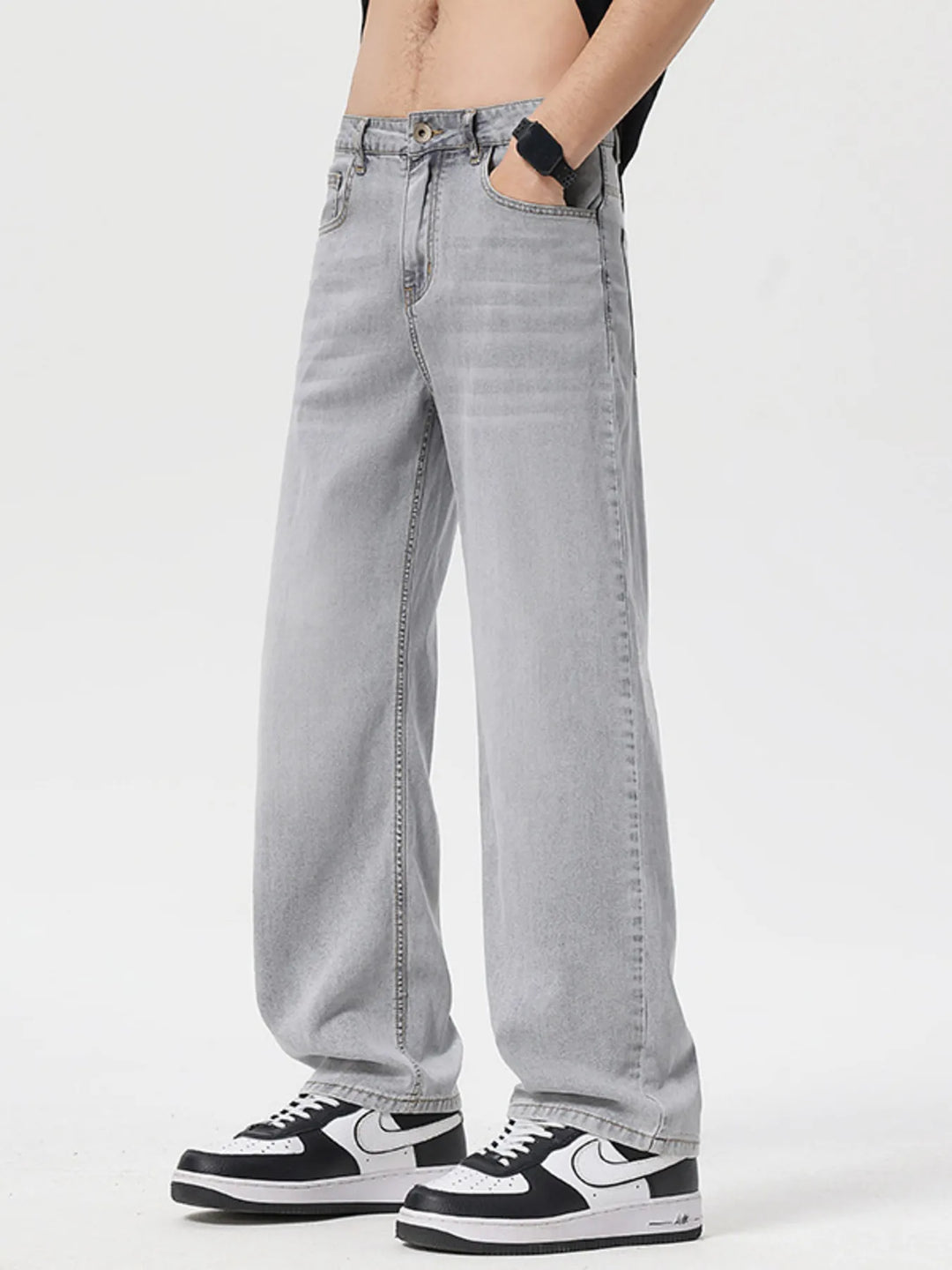 Men's Loose Fit Wash Jeans