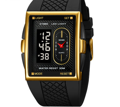 Simple Student Youth Fashion Trend Double Display Multi-functional Sports Waterproof Electronic Watch