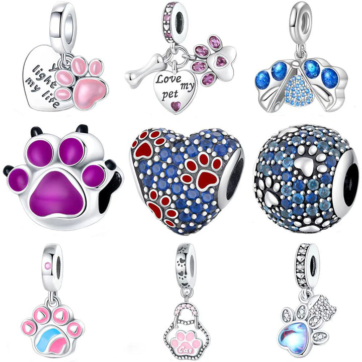 DIY Bracelet With A Cute Paw-print Pendant And Beads