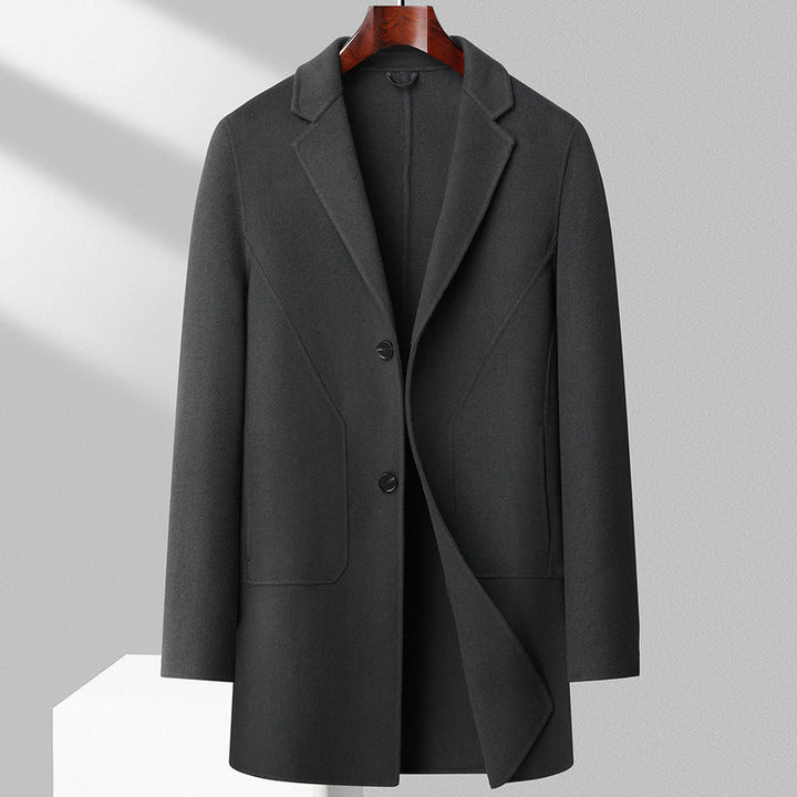 Men's Mid-Length Double-Faced Wool Coat