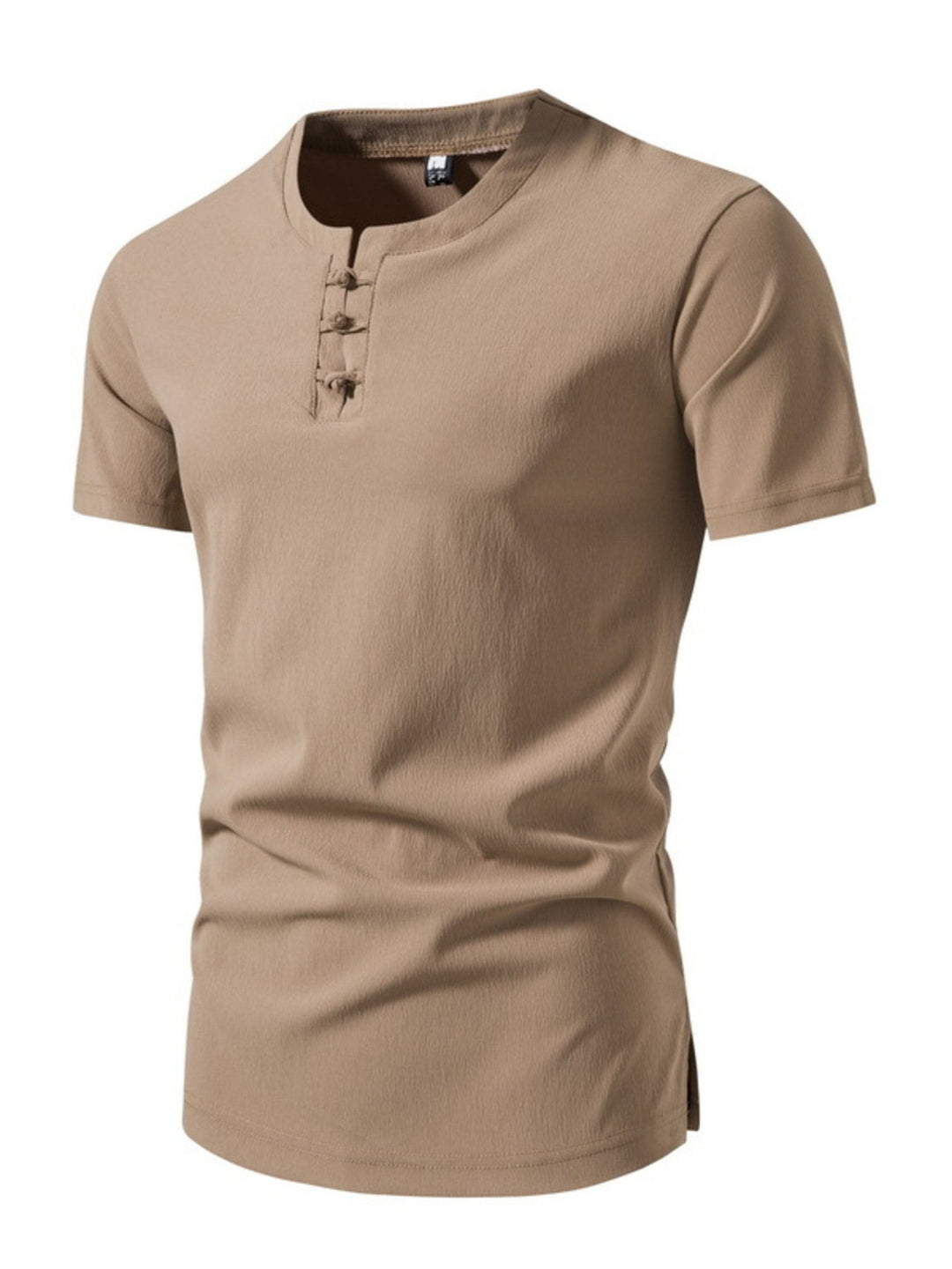 Men's Plus Size Casual Button Henley T-Shirt