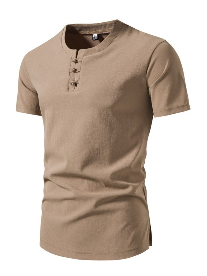 Men's Plus Size Casual Button Henley T-Shirt