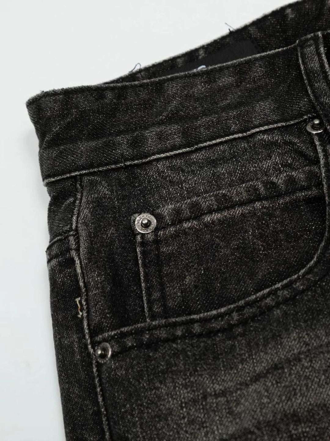 Men's Distressed Washed Straight Jeans