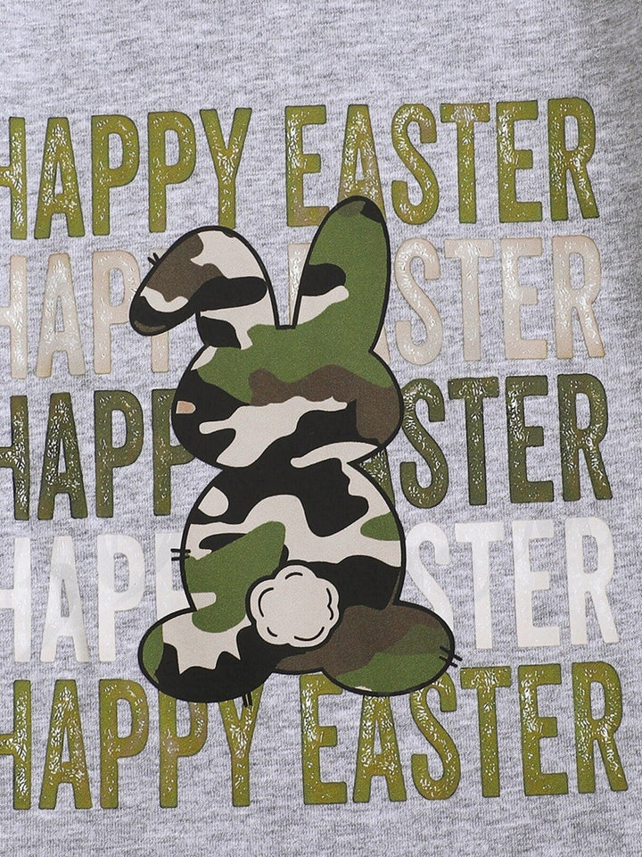 Children's Easter Bunny Camo Print T-Shirt & Shorts Set